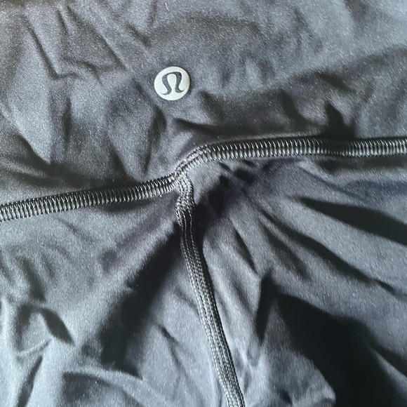 Lululemon Zip The Line Crop Black Blue Leggings Women's Size 6 - Picture 13 of 13